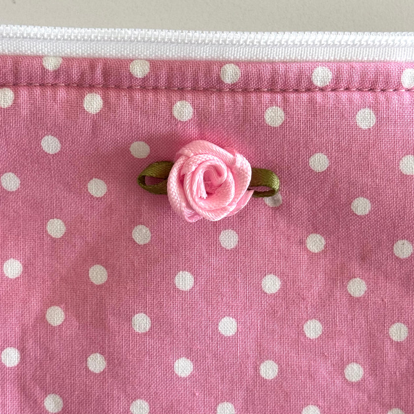 Bright Pink Polka Dot Pouch