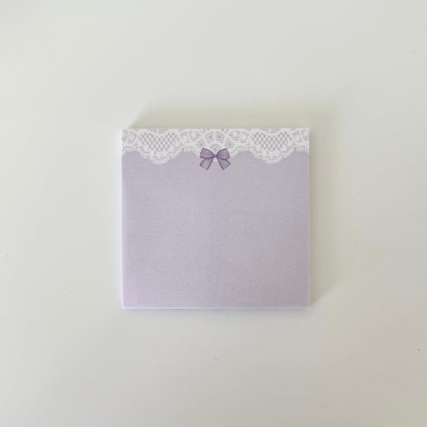Purple Lace Bow Sticky Notes