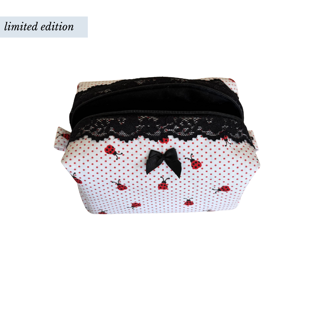 Small Lace Ladybug Makeup Bag