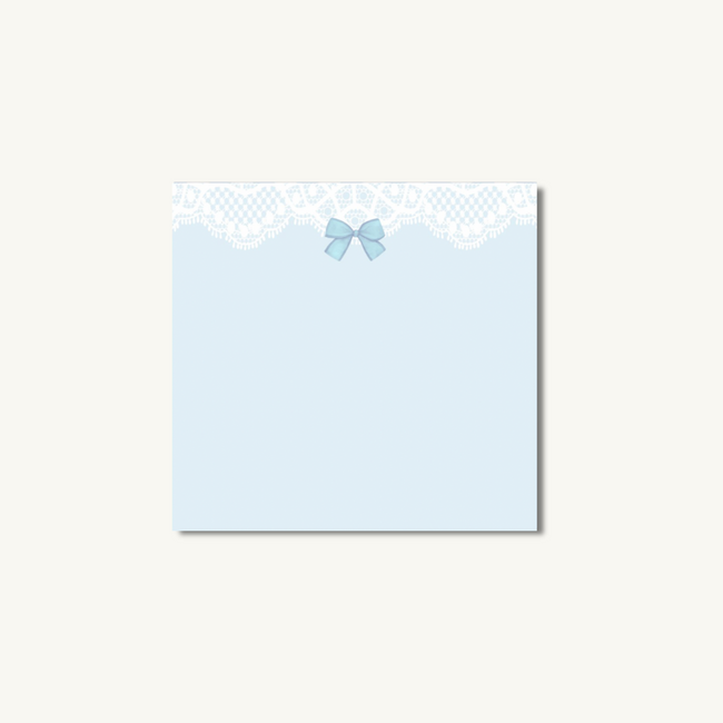 Blue Lace Bow Sticky Notes