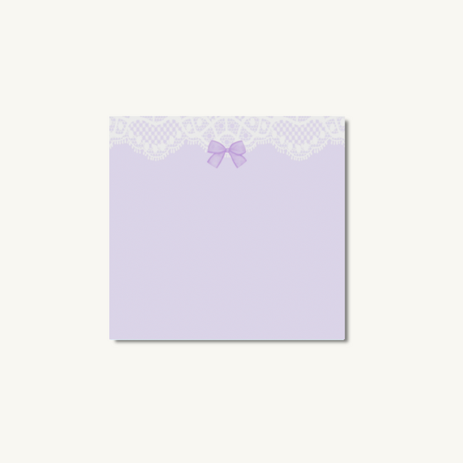 Purple Lace Bow Sticky Notes