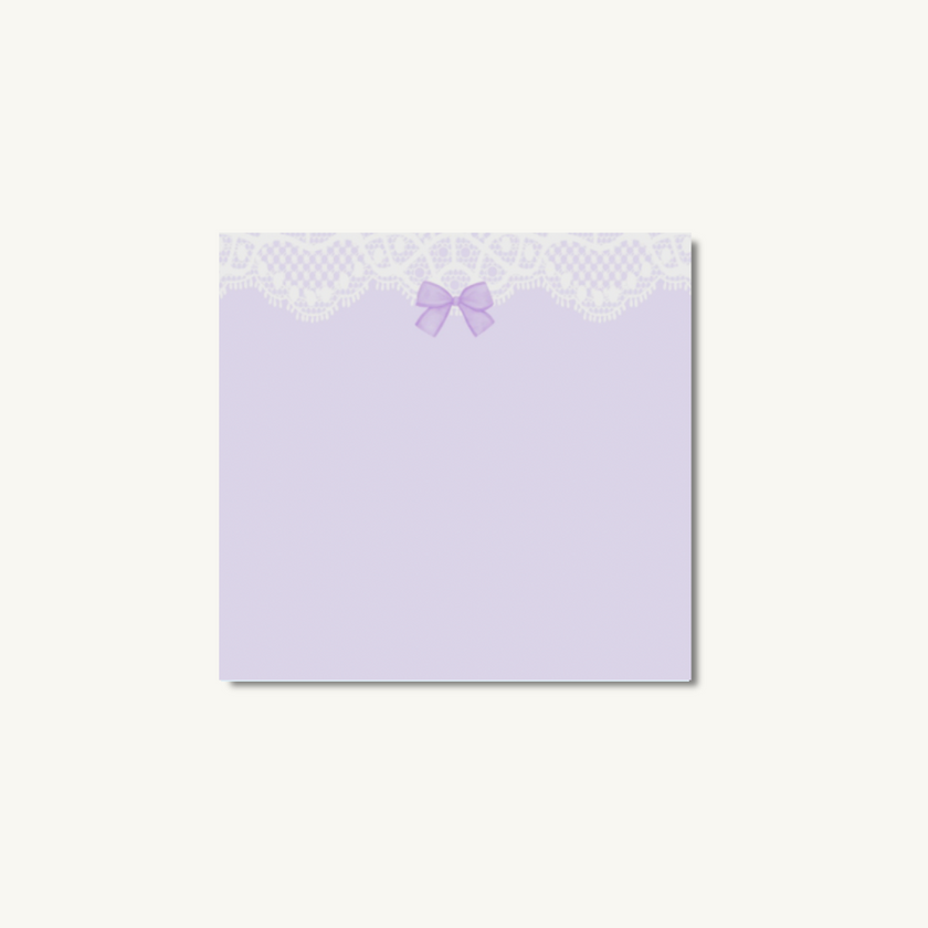 Purple Lace Bow Sticky Notes