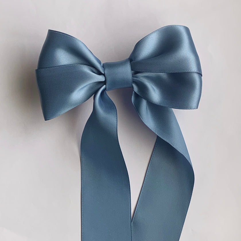 Steel Blue Coraline Hair Bow Clip