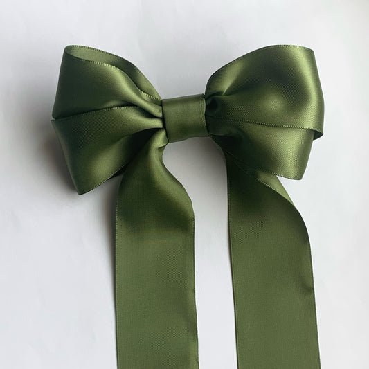 Olive Coraline Hair Bow Clip