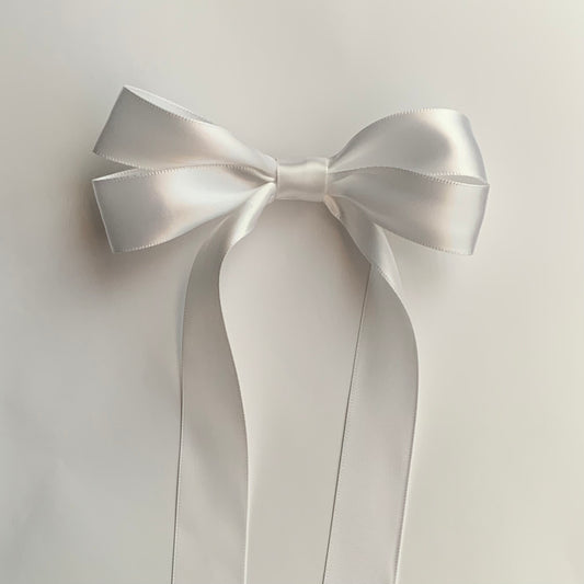 Snow Rosette Hair Bow Clip
