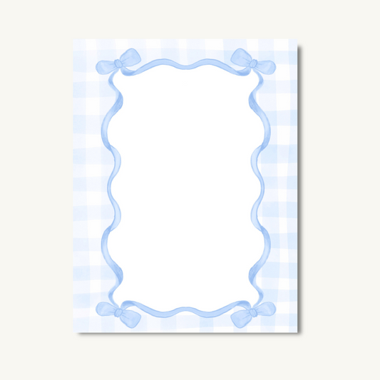 Blue Bow Notepad