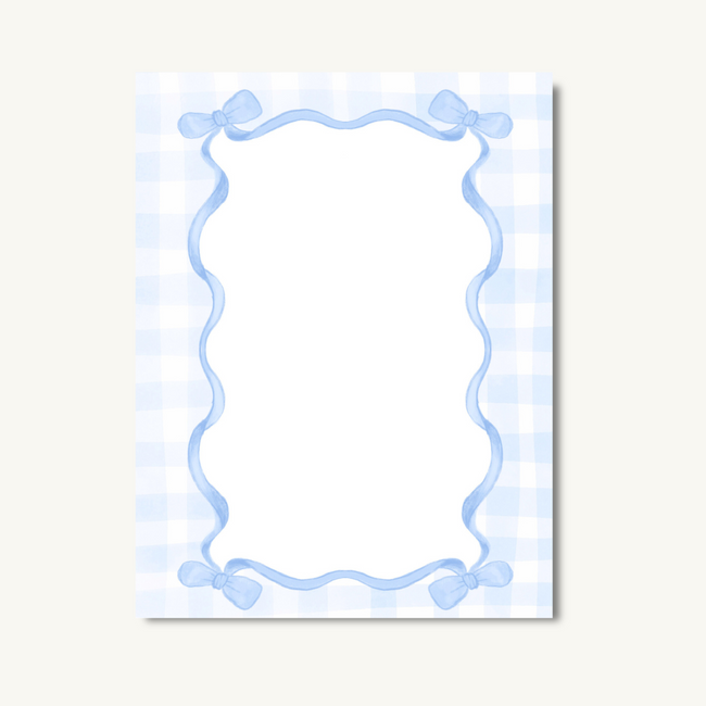 Blue Bow Notepad