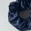 Navy Satin Scrunchie