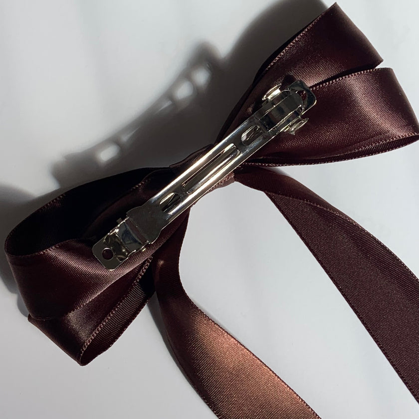 Café Rosette Hair Bow Clip