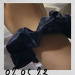 Navy Satin Scrunchie