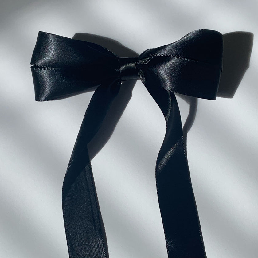 Onyx Rosette Hair Bow Clip